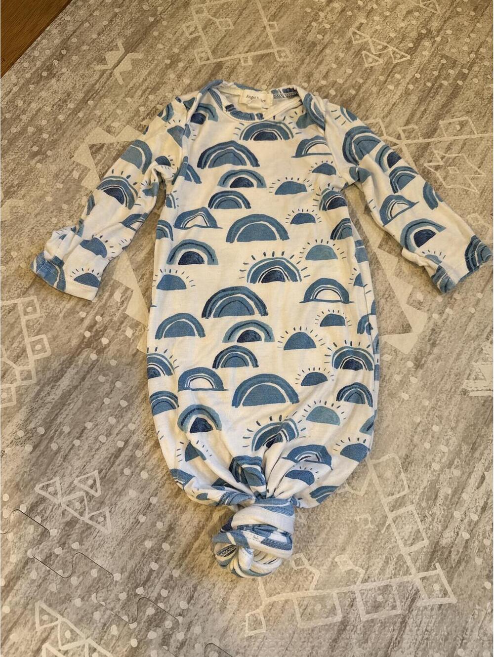 Angel Dear Baby Sleep Gown with Blue Rainbow Print 0-3M